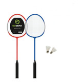 Kit Badminton 21 Sixzero Adulto 2 Raquetas + 2 Plumas + Funda