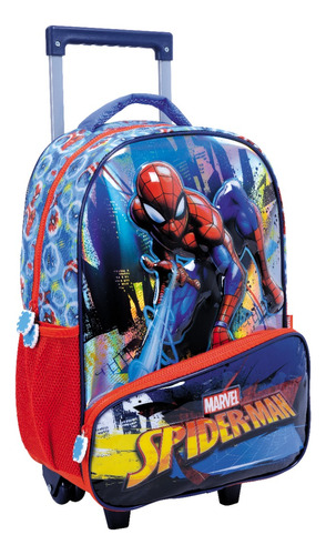 Mochila Con Carro 17 Spider Man City Marvel Wabro