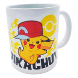 Mug Taza Pocillo Porcelana Pokemón Pikachu Ash
