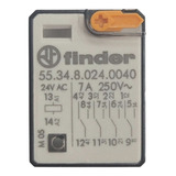 Relé Electromagnético Finder Mod.5534 De 4 Inversores 24vac