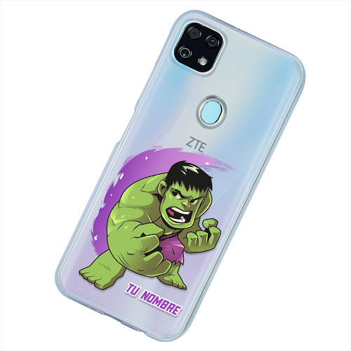 Funda Para Zte Hulk Marvel Personalizada Con Tu Nombre