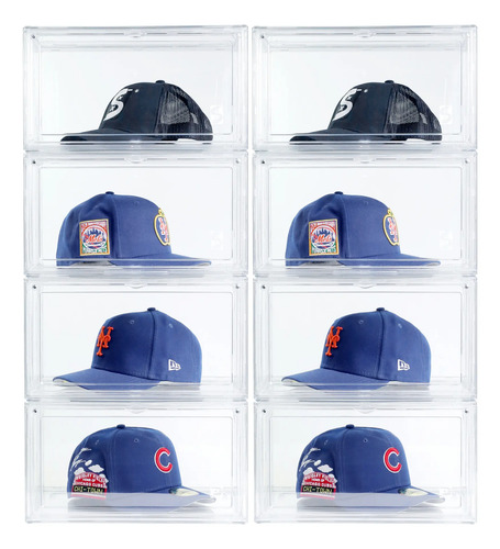 Cajas Porta Gorras Beisbol Caps Zapateros Transparente 8 Pzs