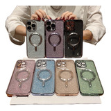 Funda De Galvanoplastia Con Magsafe Brillantina Para iPhone Color Morado iPhone 11