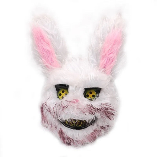 Mascara Disfraz Conejo Sangriento Peluche Halloween Resorte