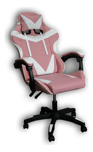 Silla Gamer Ergonómica Altura Ajustable Y Reclinable Rosa