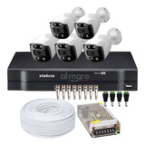 Kit Cftv 5 Camera Vigilância Full Dvr Intelbras 4ch