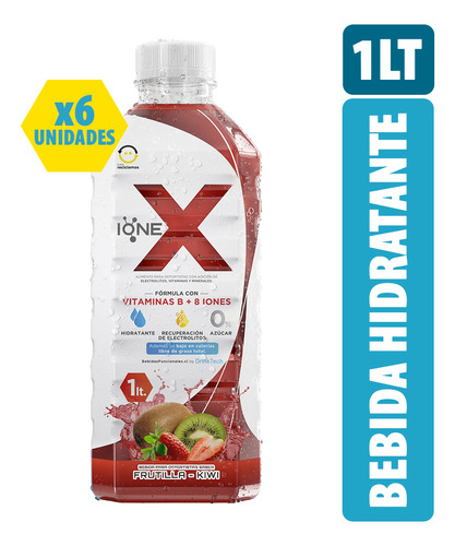 Pack 6 Ionex Bebida Hidratante Frutilla 1l
