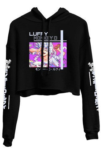 Blusa Moletom Cropped Anime Piece Luffy Nika Gear 5 Ref 1178