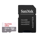 Micro Sd Sandisk Ultra 64gb Clase 10 Con Adaptador Sd