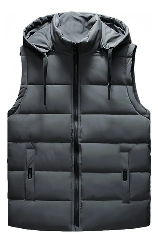 Chaleco Con Capucha Para Hombre, Chamarra Sin Mangas[u]