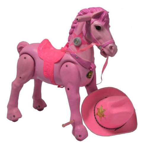Caballo Montable Rosa, Incluye Sombrero Para La Niña