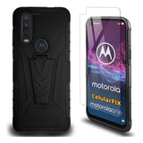 Funda Protector P/ Motorola One Action Uso Rudo Clip + Mica