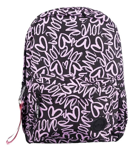 Mochila Espalda Talbot Lifestyle Amor Color Negro Diseño De La Tela Estampado