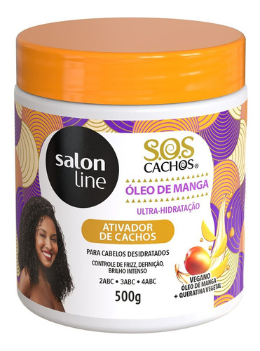 Ativador De Cachos Sos Cachos Óleo De Manga Salon Line 500g