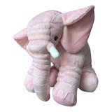 Almofada Travesseiro Elefante Pelúcia Bebê Dormir Rosa 80cm