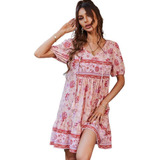 Elegante Vestido Casual De Estilo Étnico De Estilo Bohemio