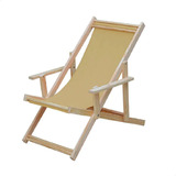 Cadeira Espreguiçadeira Dobrável Piscina Praia - C/b Bege