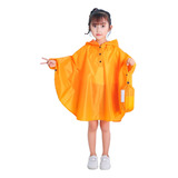 Poncho Impermeable Para Niños Talla G Con Capucha Naranja