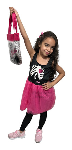 Disfraz Vestico + Cartera Barbie Halloween Para Niñas