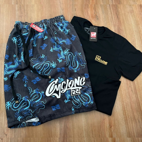 Bermuda Cyclone Veludo Blue Dragon E Camiseta Cyclone New