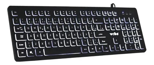 Teclado Semi Mecanico Gamer Usb Abnt 2 Pc Computador Led Luminoso Luuk Young W560 Português Brasil Cor Preto