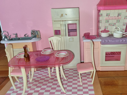 Muebles Para Barbie / Cocina Comedor Vintage 