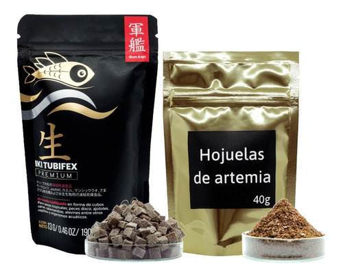 Tubifex Iki Premium 13g/190ml Y Mini Hojuelas De Artemia 40g