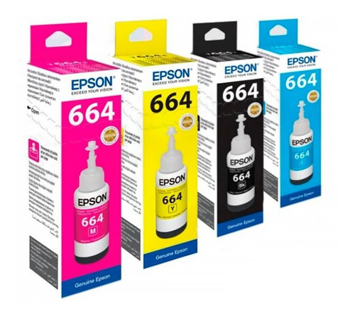 Tinta Epson Original L220 L355 L365 L375 L395 L380 664 X4