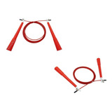 Soga Saltar Cuerda Cable Acero Regulable Roja Box Funcional