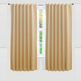 Jgo 2 Cortinas Cortas Beige Blackout Vianney Bloquean La Luz