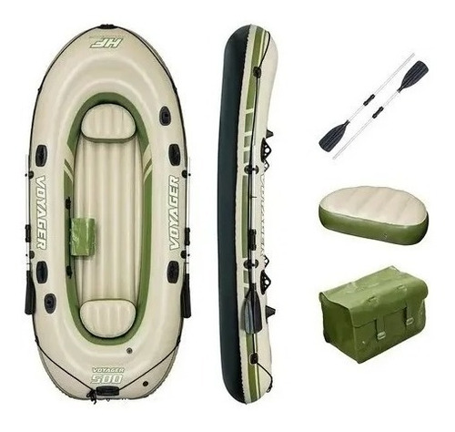 Lancha Inflable + Remos Force Voyager 500 Para 3 Personas