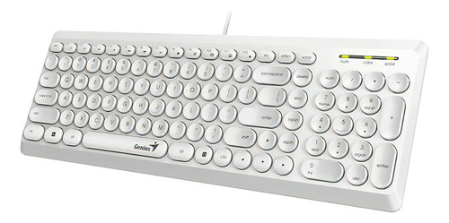 Teclado Genius Usb Slimstar Q200 Qwerty Color Blanco Win Mac