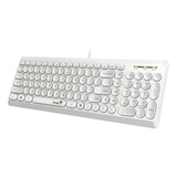 Teclado Genius Usb Slimstar Q200 Qwerty Color Blanco Win Mac