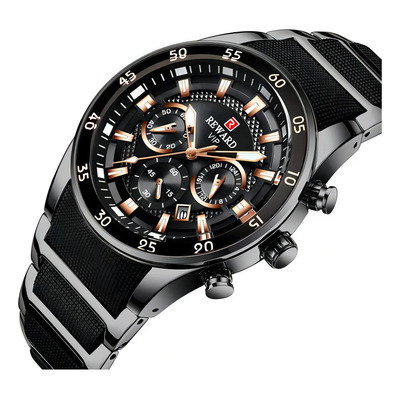 Relojes De Cuarzo Reward Chronograph Calendar Color De La Correa Negro
