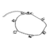 Pulsera Fina Con Corazones Acero Quirúrgico