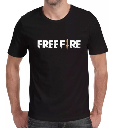 Freefire Game Playera Negra Algodón Hombre 