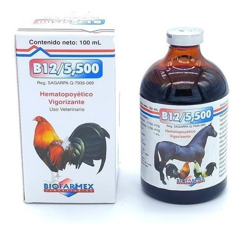 Vitamina B12 5500 100ml Caballo Gallo Perro Bovino Ovino