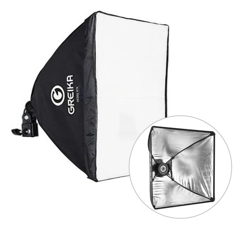 Softbox Luz Continua Greika 40x40 Cm Para Lâmpada - Bivolt Cor Da Estrutura Preto Cor Da Luz Branco Frio / Quente 110v/220v