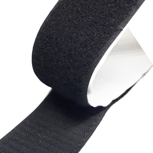 Velcro Adesivo 50mm Dupla Face Preto 75 Mts Macho E Fêmea 