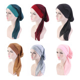 6pz Gorro Turbante Adulto Algodón Seda - Oncológico