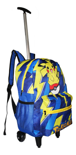 Mochila Infantil Pokemon Filme Juvenil Rodinhas Escolar Azul