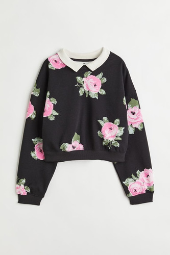 Buzo Oversized Estampado C/ Cuello H&m Kids Talle 10/12 Años