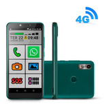 Novo Celular Do Idoso 4g Verde Com Internet E Whatsapp 32gb