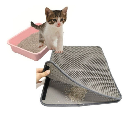 Alfombra Eva Arena Para Gatos Lavable Estera Para Residuos