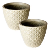 2 Vasos Cone Planta Decorativo Jardim Varanda Polietileno