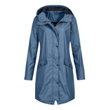 Women's Solid Color Outdoor Rain Coat With