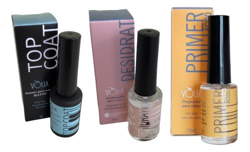 Kit Desidrat Ph 9 Ml Primer Acido 10 Ml Top Coat Volia