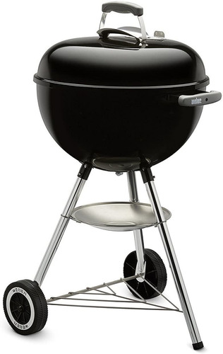 Asador De Carbón Negro Weber Acero Movil Jardin Parrilla 