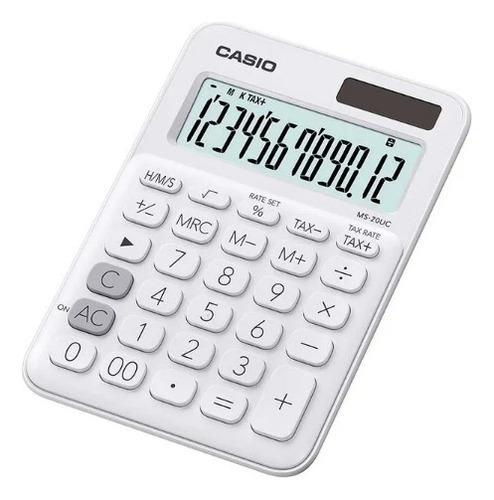 Calculadora De 12 Digitos Color Blanco Ms-20uc-we Casio