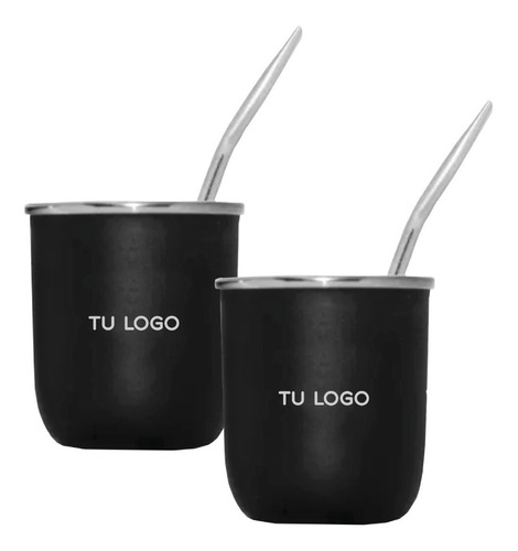 2 Mate Termico Acero Personalizado Grabado Laser Bombilla